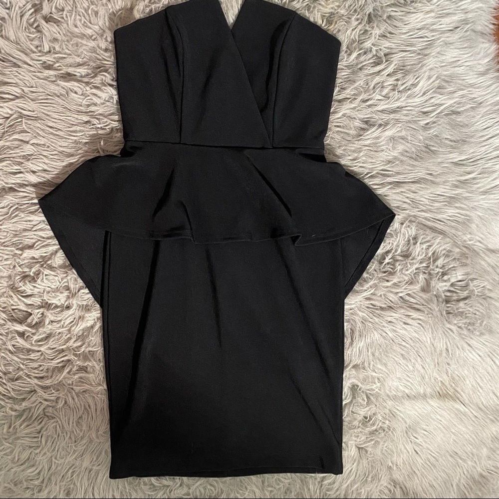 Black strapless dress